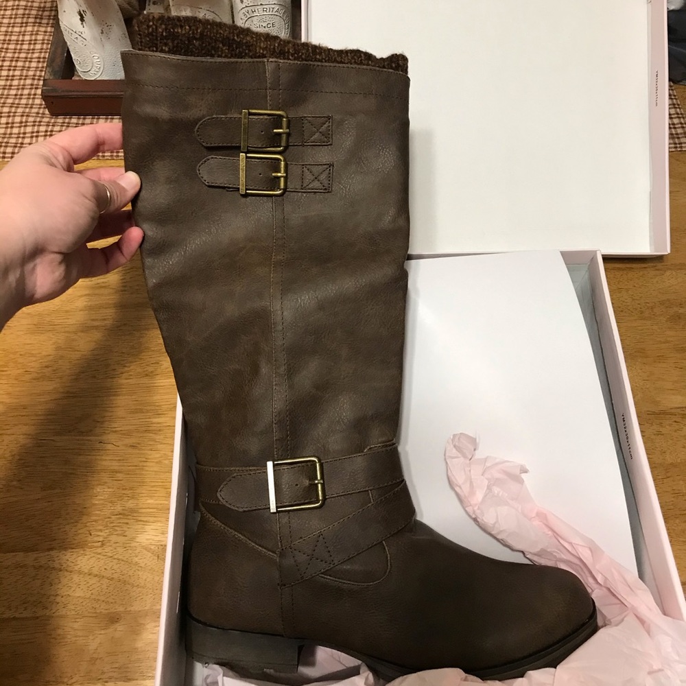 Just Fab Rubie Tall Brown Boots